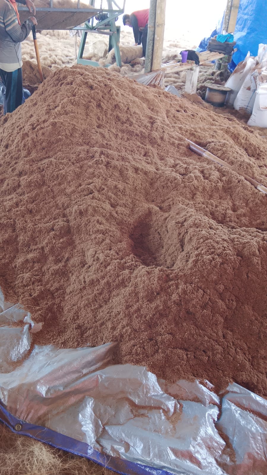 Close-up of fine coco peat texture